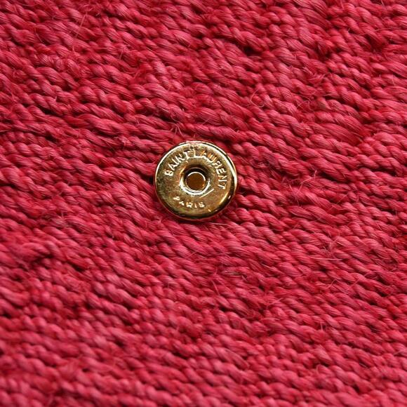 Saint Laurent ﻿Medium Kate Raffia Shoulder Bag Pink Glo - Picture 12 of 15